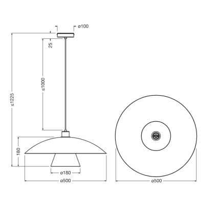 Osram - Suspension sur câble DECOR FLYING MUSHROOM 1xE27/25W/230V Ø 50 cm bleue