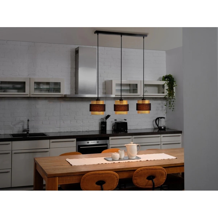Osram - Suspension sur câble DECOR HORNET 3xE27/10W/230V noir/doré