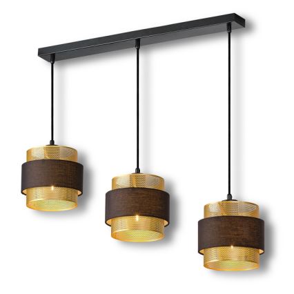 Osram - Suspension sur câble DECOR HORNET 3xE27/10W/230V noir/doré