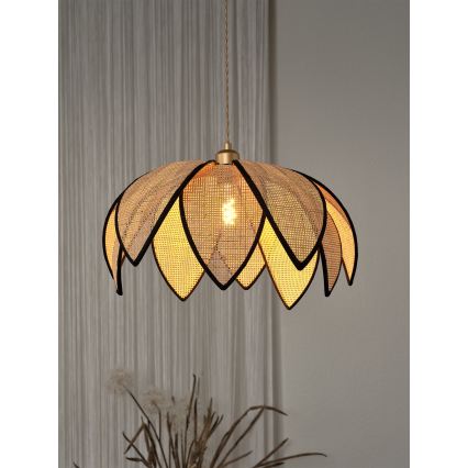 Osram - Suspension sur câble DECOR RATTAN 1xE27/15W/230V diam. 48 cm beige/noir