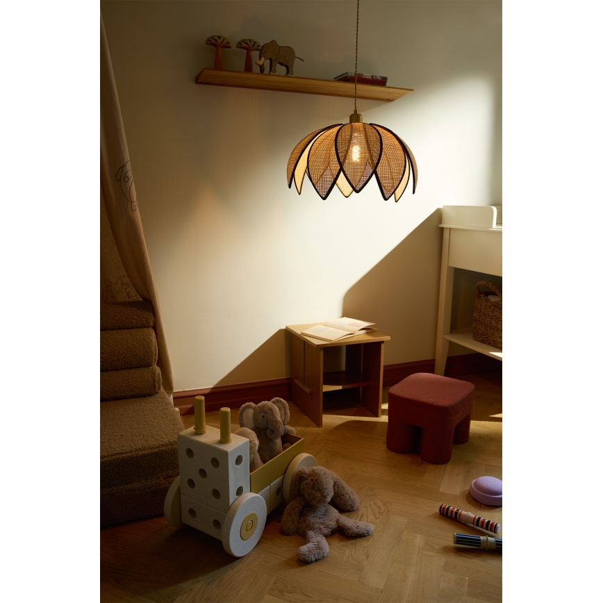 Osram - Suspension sur câble DECOR RATTAN 1xE27/15W/230V diam. 48 cm beige/noir
