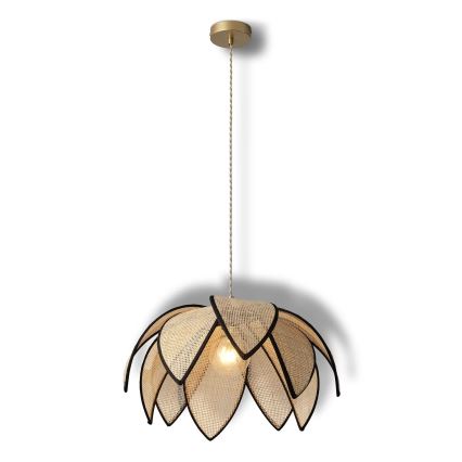Osram - Suspension sur câble DECOR RATTAN 1xE27/15W/230V diam. 48 cm beige/noir