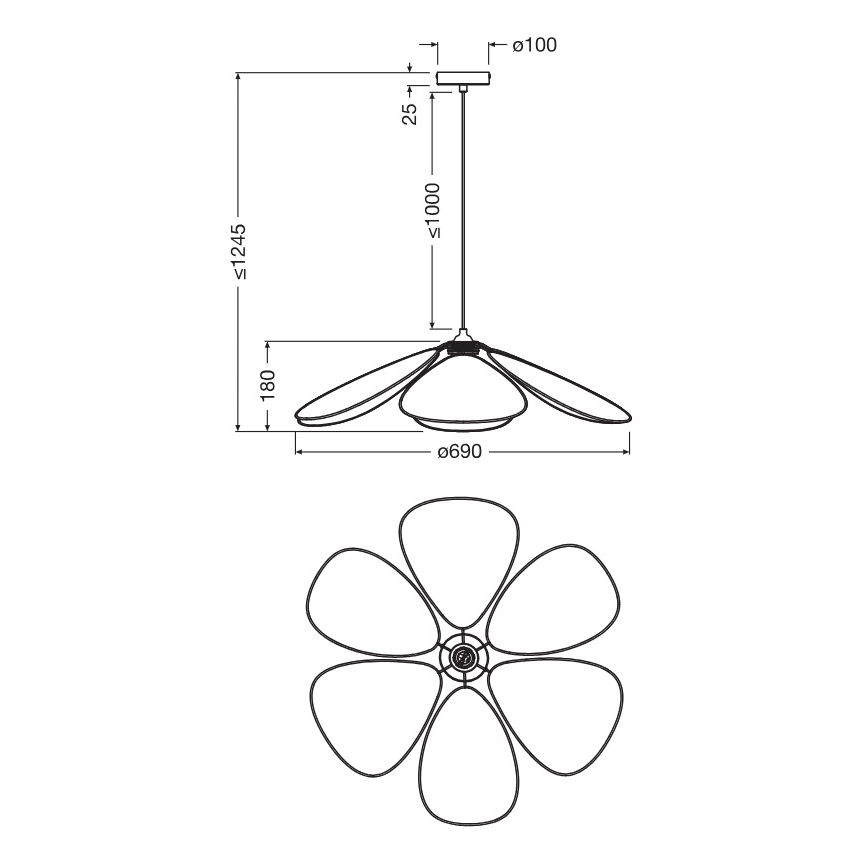 Osram - Suspension sur câble DECOR RATTAN 1xE27/15W/230V diam. 69 cm beige/noir