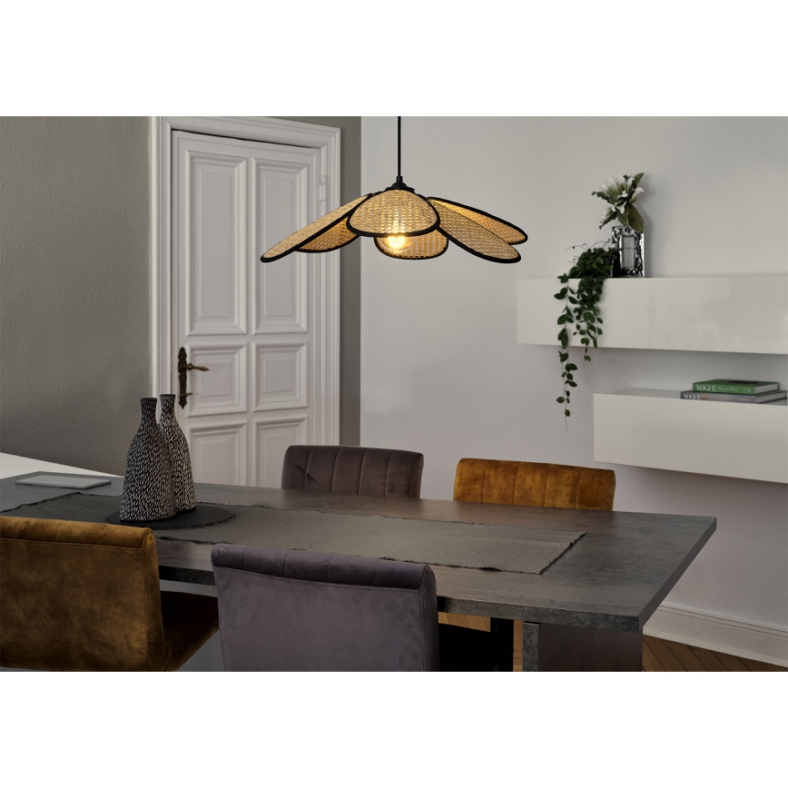 Osram - Suspension sur câble DECOR RATTAN 1xE27/15W/230V Ø 58 cm beige/noir