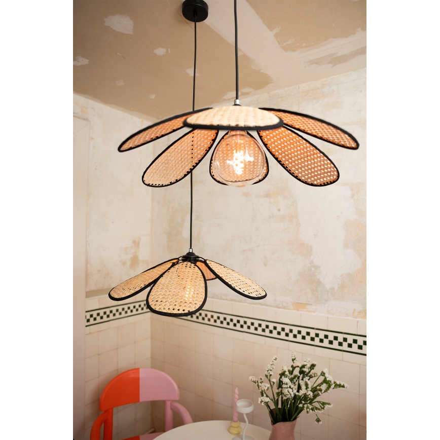 Osram - Suspension sur câble DECOR RATTAN 1xE27/15W/230V Ø 58 cm beige/noir