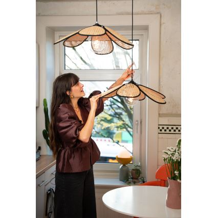 Osram - Suspension sur câble DECOR RATTAN 1xE27/15W/230V Ø 58 cm beige/noir