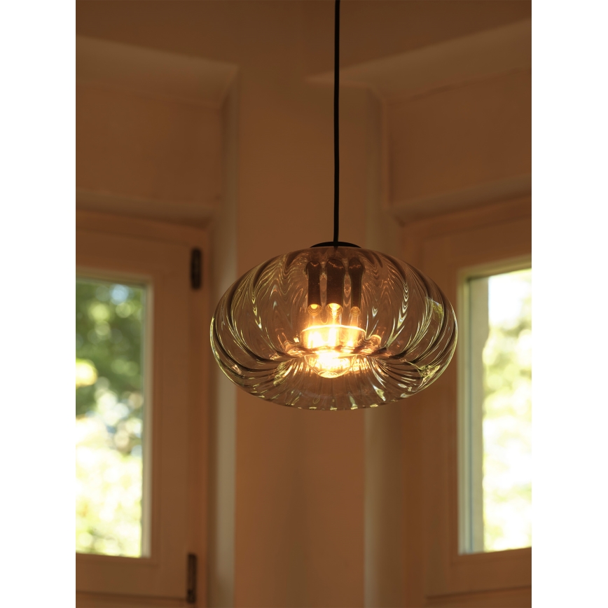Osram - Suspension sur câble DECOR SMOKE 1xE27/12W/230V diam. 28 cm noir/gris fumé