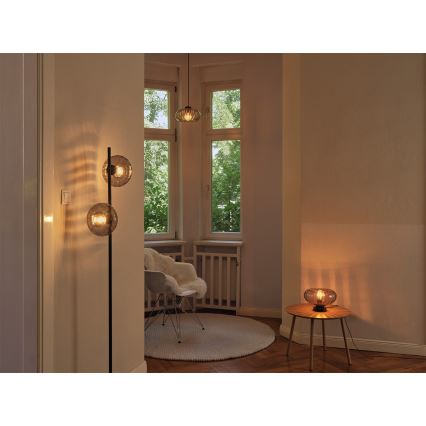 Osram - Suspension sur câble DECOR SMOKE 1xE27/12W/230V diam. 28 cm noir/gris fumé