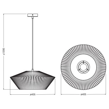 Osram - Suspension sur câble DECOR STRIPES 1xE27/10W/230V Ø 40,5 cm beige