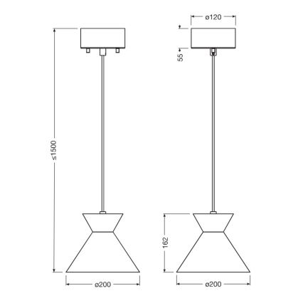 Osram - Suspension sur câble DECOR WAIST 1xE27/40W/230V noir