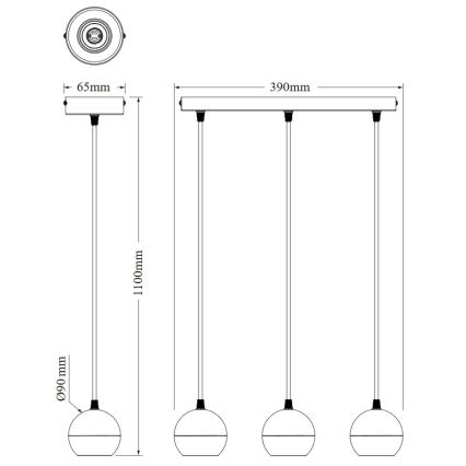 Osram - Suspension sur câble SPOT SPHERAL 3xGU10/6W/230V blanche