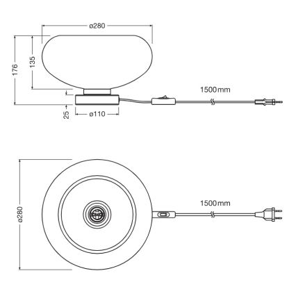 Osram - Tafellamp DECOR SMOKE 1xE27/12W/230V zwart/rookgrijs