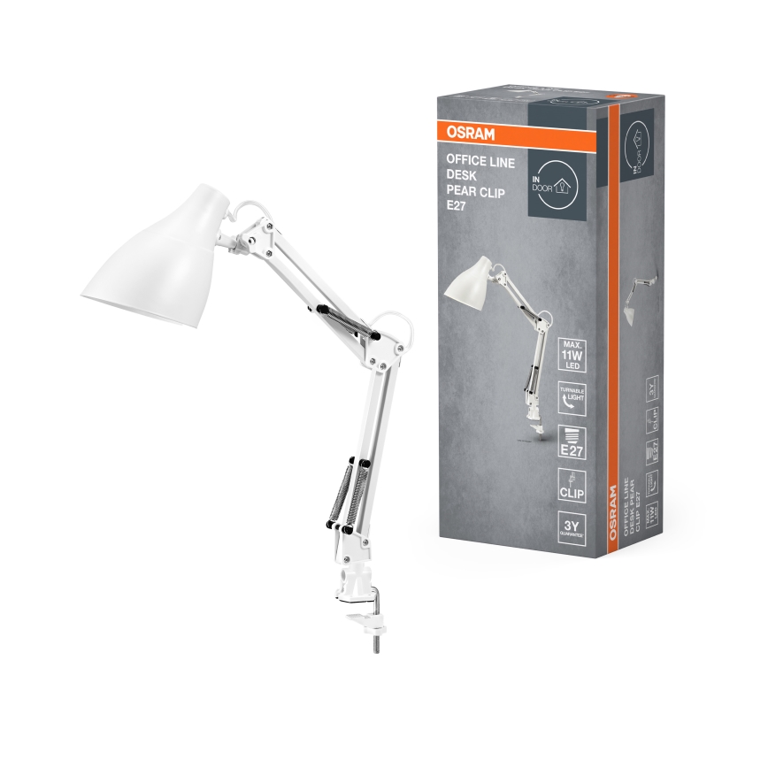 Osram - Tafellamp met klem DESK LINE 1xE27/11W/230V wit