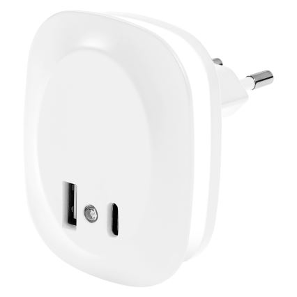 Osram - Veilleuse LED à brancher sur prise avec capteur et port USB LUNETTA LED/12,5W/230V blanche