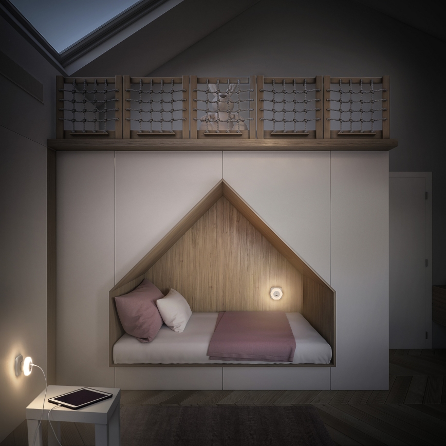 Osram - Veilleuse LED à brancher avec port USB LUNETTA LED/15W/230V blanche