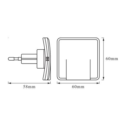 Osram - Veilleuse LED avec capteur crépusculaire LUNETTA LED/0,3W/230V blanche