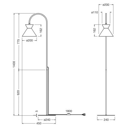 Osram - Vloerlamp DECOR WAIST 1xE27/40W/230V zwart