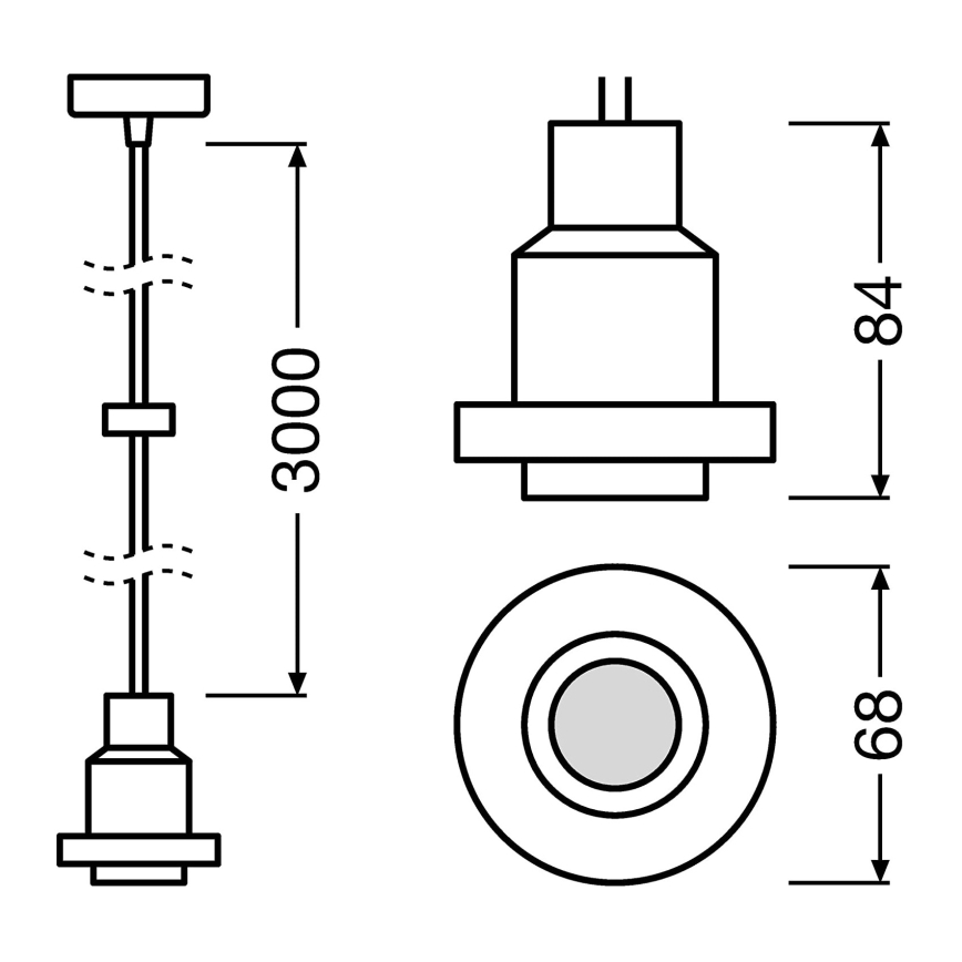 Osram - Voedingskabel PENDULUM 1xE27/40W/230V zwart