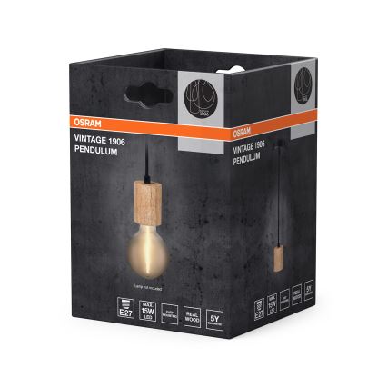 Osram - Voedingskabel PENDULUM CYLINDER 1xE27/15W/230V hout