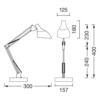 Osram - zwarte tafellamp DESK LINE 1xE27/11W/230V