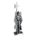 Outils en fonte pour cheminée 4 pce chevalier argent