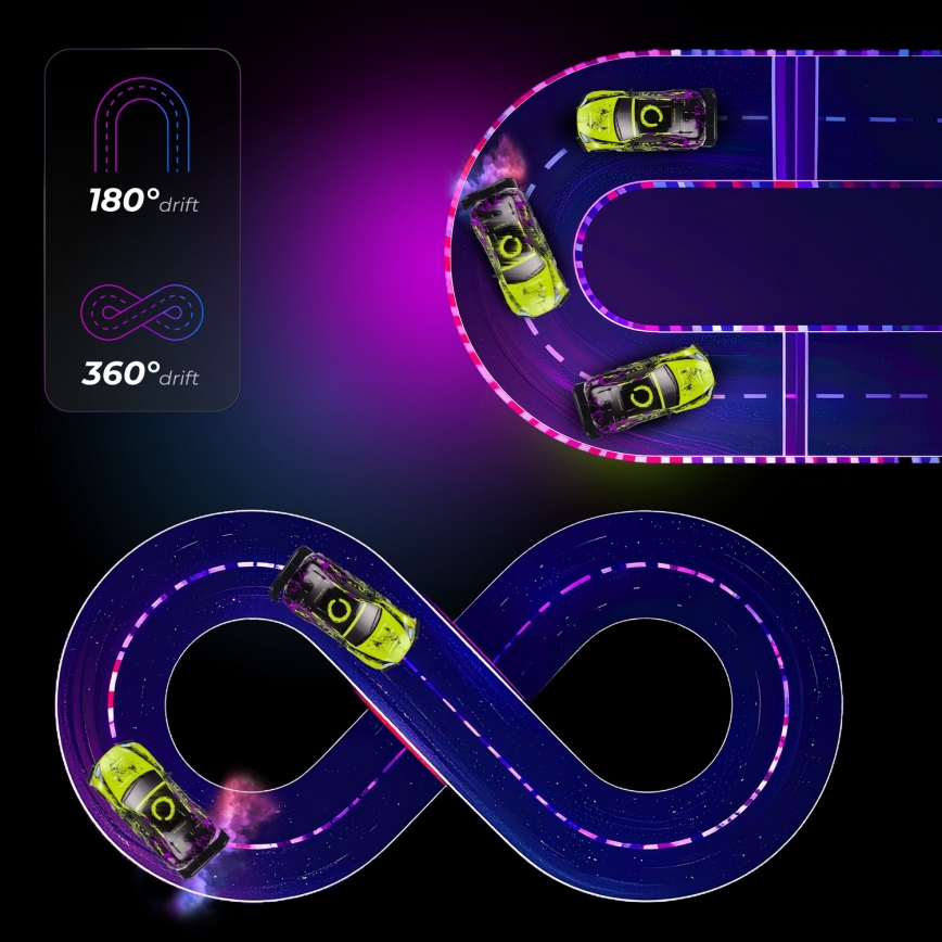 Overmax - RC-driftauto met afstandsbediening X-DRIFT 1000 mAh geel/paars