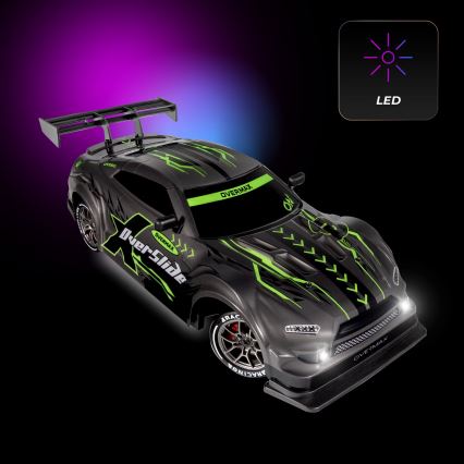 Overmax - Voiture de drift radiocommandée 2 en 1 X-OVERSLIDE 1000 mAh noir/vert/bleu/rouge