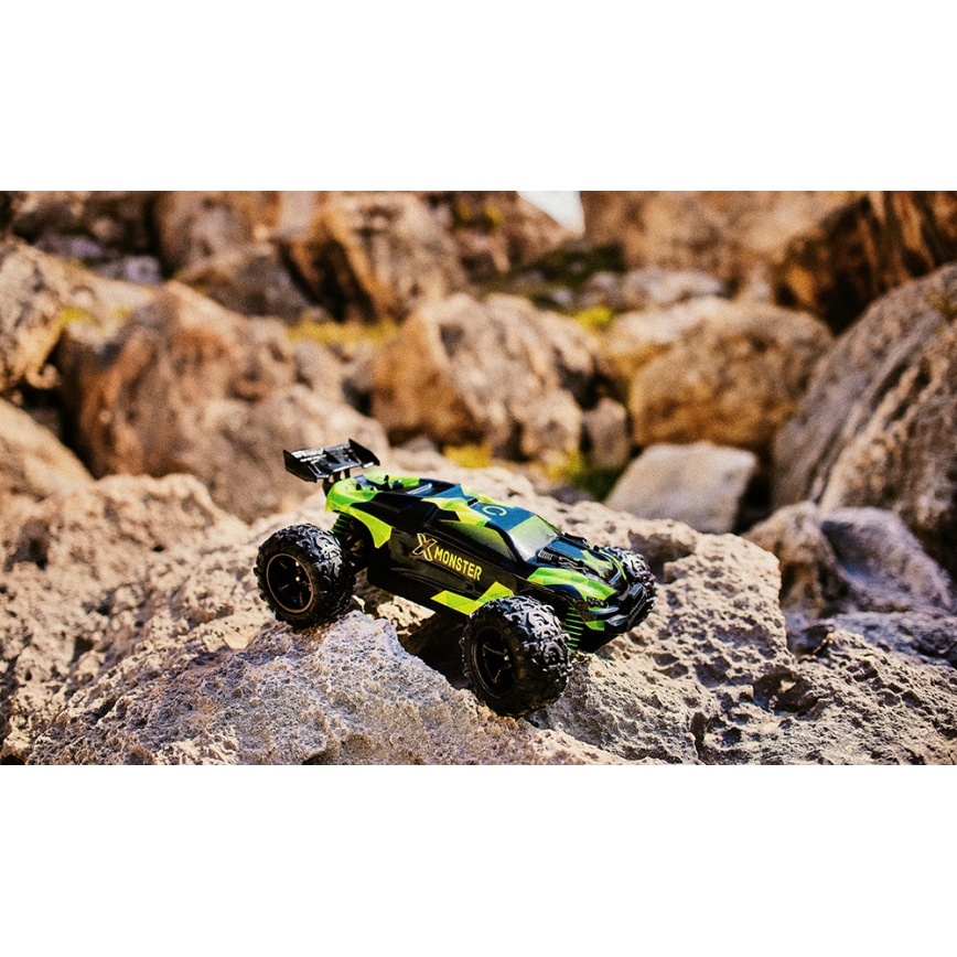 Overmax - voiture radiocommandée 2 en 1 X-MONSTER 3.5 1700 mAh noir/rouge/vert