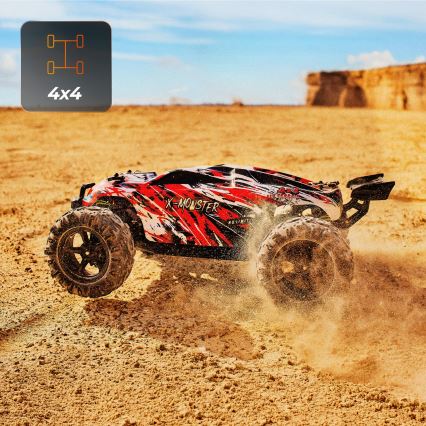Overmax - voiture radiocommandée 2 en 1 X-MONSTER 3.5 1700 mAh noir/rouge/vert