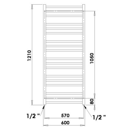 P.M.H. AV4C - Badkamer handdoekradiator AVENTO 360W 121 cm glanzend chroom