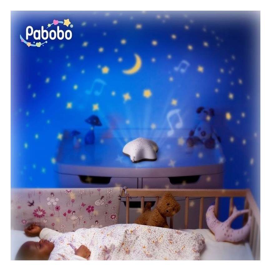 PABOBO - Beige Projector met een melodie STAR 3xAA