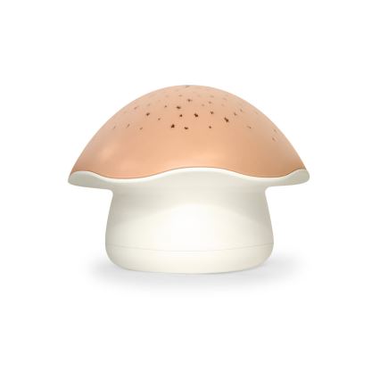 PABOBO - Projecteur avec melody STAR MUSHROOM 3xAA rose saumon
