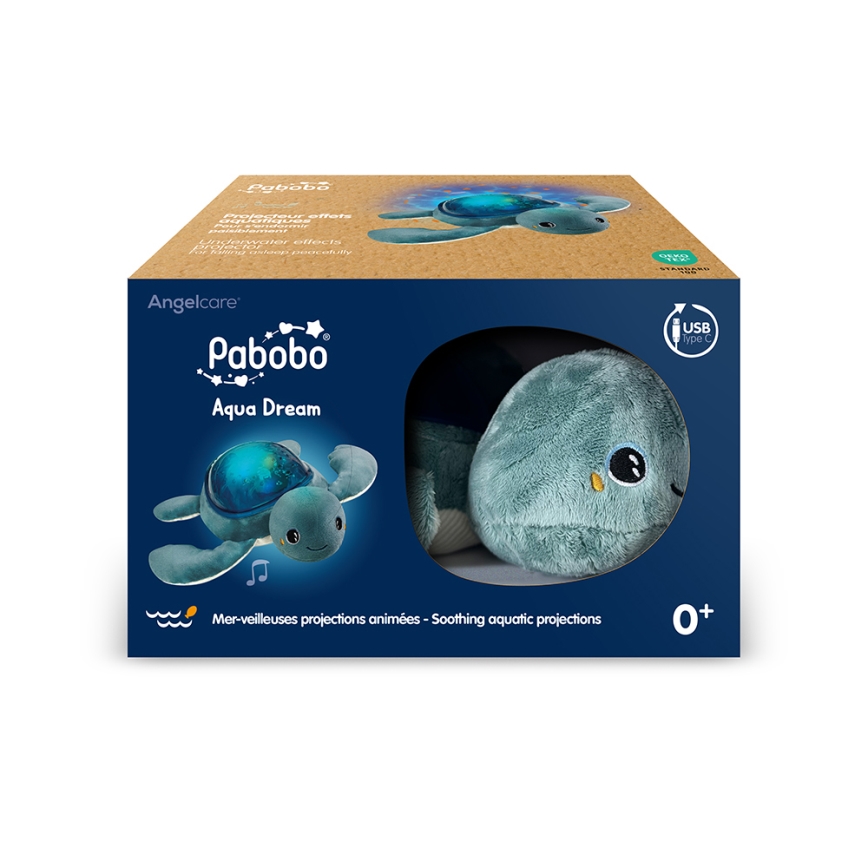 PABOBO - Projecteur avec une mélodie AQUA DREAM USB tortue