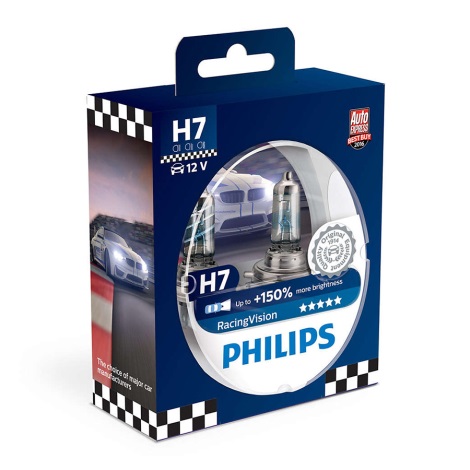 PACK 2x Ampoule pour voiture Philips RACINGVISION 12972RVS2 H7 PX26d/55W/12V