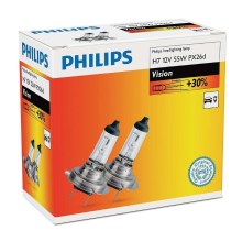 PACK 2x Ampoule pour voiture Philips VISION 12972PRC2 H7 PX26d/55W/12V