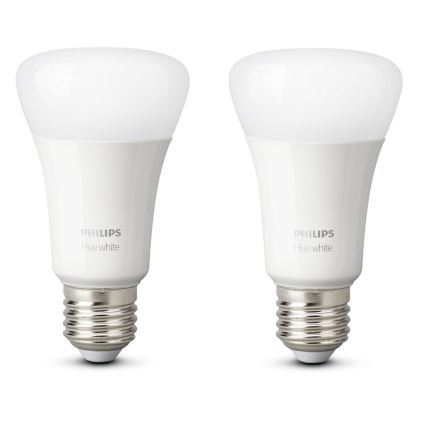 PACK 2x Dimbare LED Lamp Philips Hue WHITE E27/9W/230V 2700K