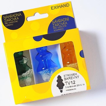 PACK 3 x Ampoule de rechange TREE E10/20V/0,1A coloré - fabriqué en Europe