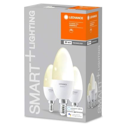 PACK 3x Ampoule à intensité variable LED SMART+ E14/5W/230V 2700K Wi-Fi - Ledvance
