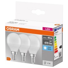 PACK 3x Ampoule LED P40 E14/5W/230V 4000K - Osram