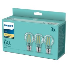 PACK 3x Ampoule LED VINTAGE Philips A60 E27/7W/230V 2700K