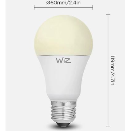 Pack de 2 ampoules LED dimmables A60 E27/9W/230V 2700K Wi-Fi + télécommande - WiZ