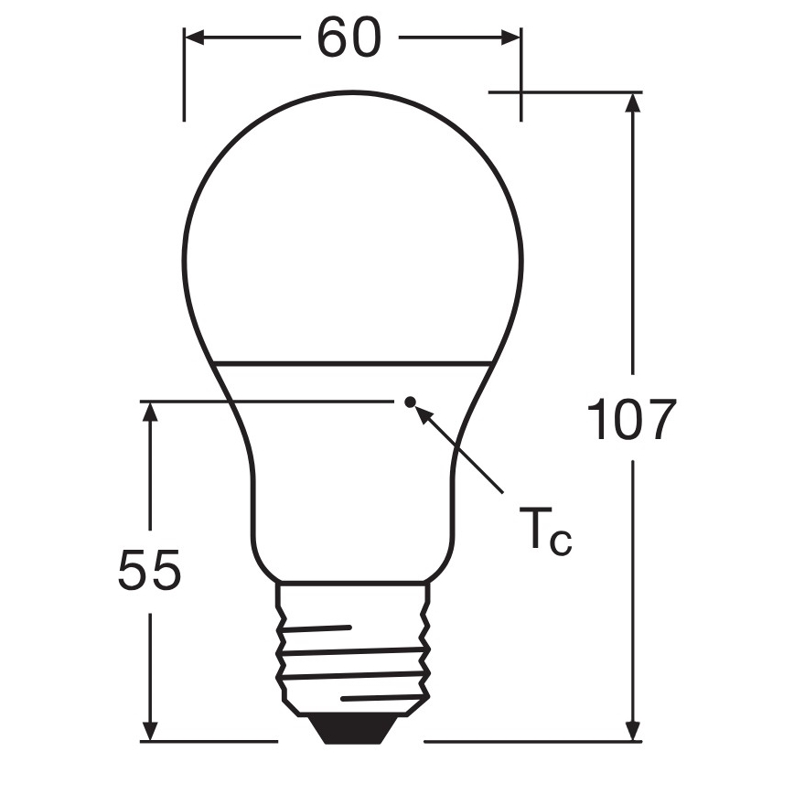 Pack de 3 ampoules LED A60 E27/8,5W/230V 6500K - Osram