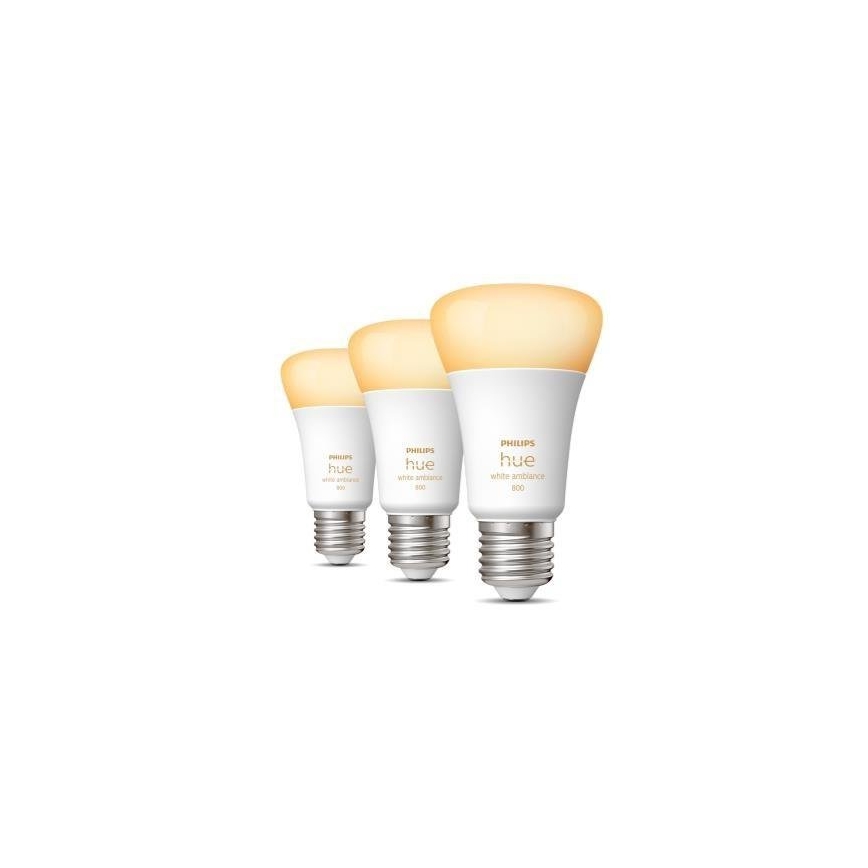Pack de 3 ampoules LED dimmables Philips Hue WHITE AMBIANCE A60 E27/6W/230V 2200-6500K