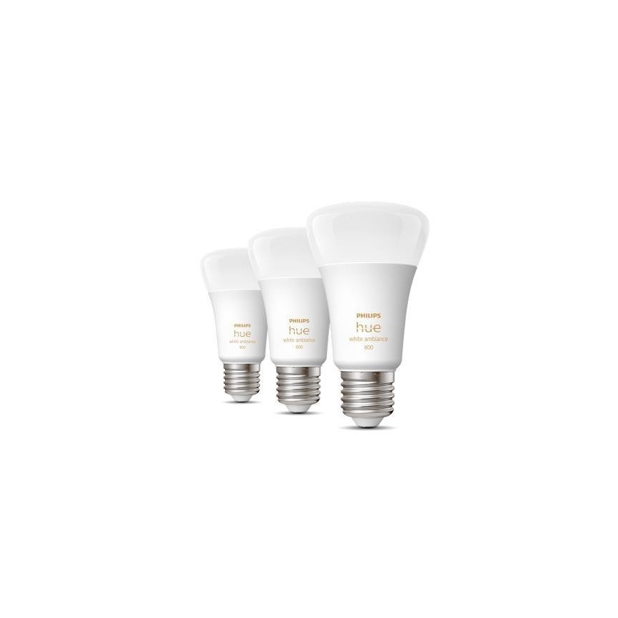 Pack de 3 ampoules LED dimmables Philips Hue WHITE AMBIANCE A60 E27/6W/230V 2200-6500K