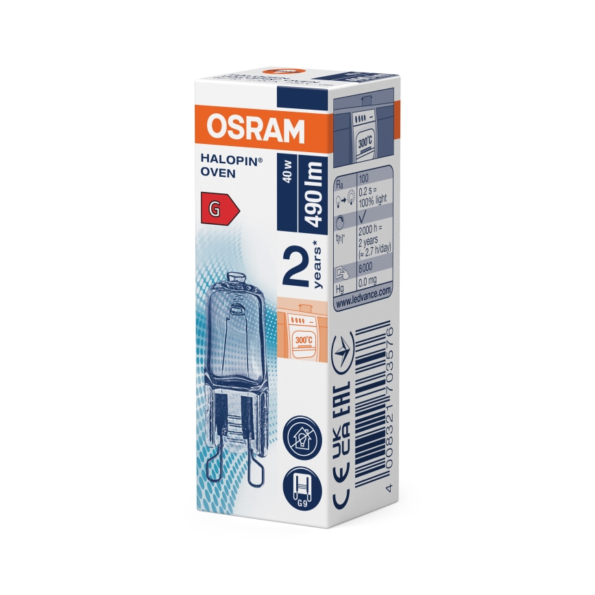 Pack de 3 ampoules pour four HALOPIN G9/40W/230V 2700K - Osram