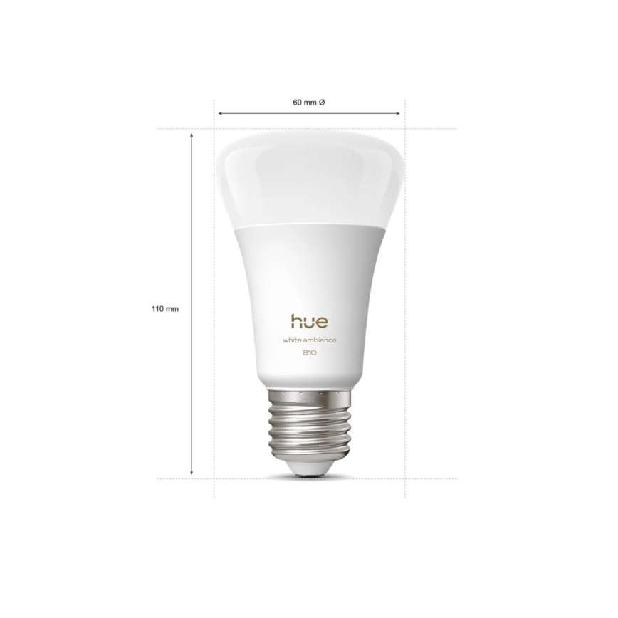 PACK DE 4 ampoules LED dimmables Philips Hue WHITE AMBIANCE E27/6W/230V 1000-20000K