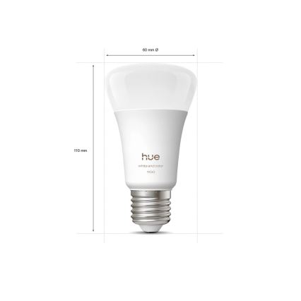 Kit de démarrage Philips Hue WHITE AND COLOR AMBIANCE — 3 ampoules E27 (8,1 W), 1000–20000 K, + dispositif de connexion