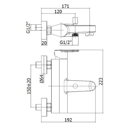 Paffoni - Badmengkraan CANDY glanzend chroom