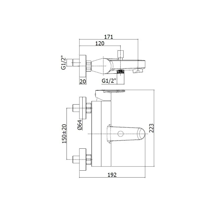 Paffoni - Badmengkraan CANDY glanzend chroom