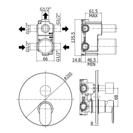 Paffoni - CANDY inbouw douchemengkraan, glanzend chroom